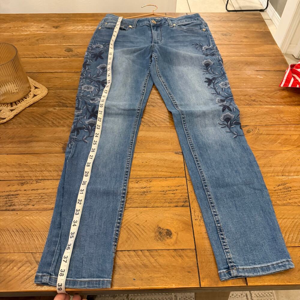 Seven 7 skinny floral embroidered Jean size 10 - Picture 5 of 10